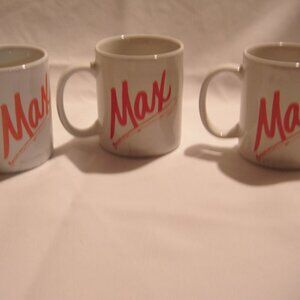 Set of 3 Maxwell House Baseball Coffee / Tea Mugs 1980's Vintage